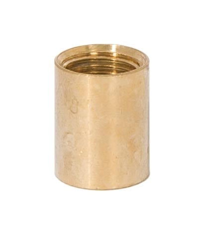 9/16 Inch Tall Unfinished Brass Coupling, 1/8F