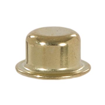 Knob Style Lamp Finial, Brass Plated, 1/2" ht.