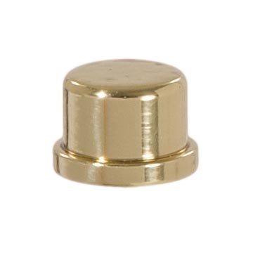 Knob Style Brass Lamp Finial - Polished and Lacq., 9/16" ht.