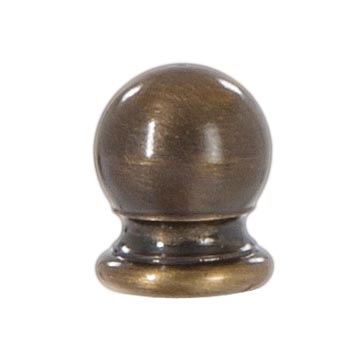 Ball Style Solid Brass Lamp Finial - Antique Brass, 3/4" ht.