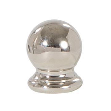 Ball Style Solid Brass Lamp Finial - Polished Nickel, 3/4" ht.