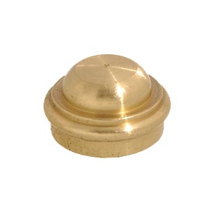 9/16" diameter x 11/32" tall Burnished & Lacquered Brass Cap, tap 1/8F