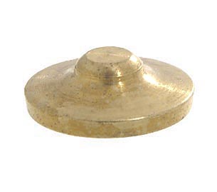 15/16" diameter x 9/32" tall Brass Flange Cap, Tap 1/8F