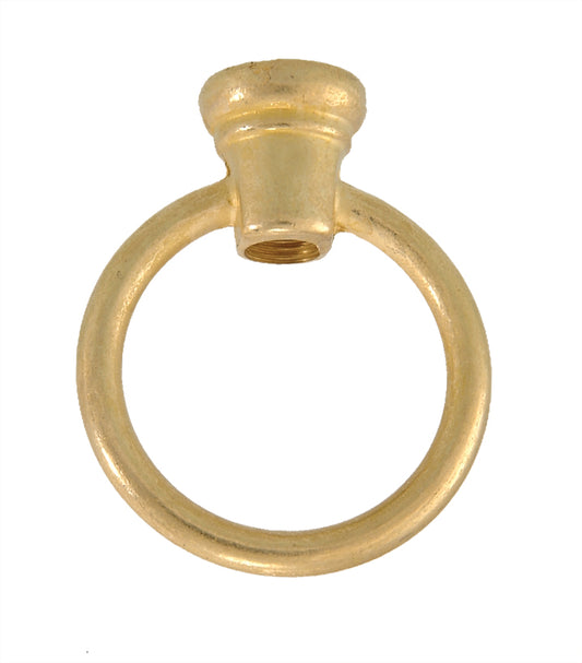 2-3/8" tall Cast Brass Loop with wire way, 2" diameter, tap 1/8F (3/8" diameter), unfinished