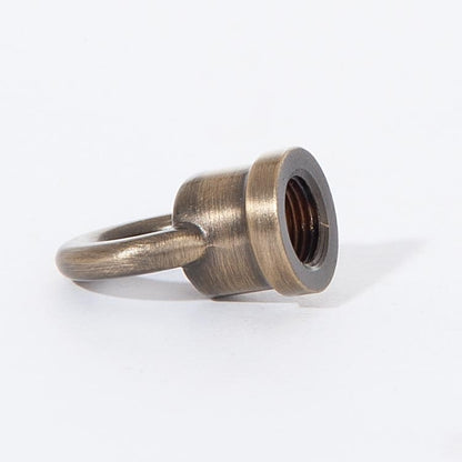 1-1/8" Tall Cast Brass Loop With Wire Way, 1/8F Tap Antique Brass