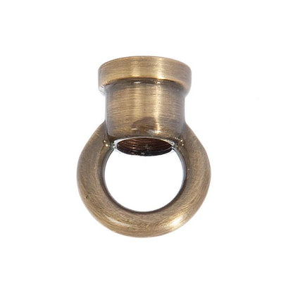 1-1/8" Tall Cast Brass Loop With Wire Way, 1/8F Tap Antique Brass