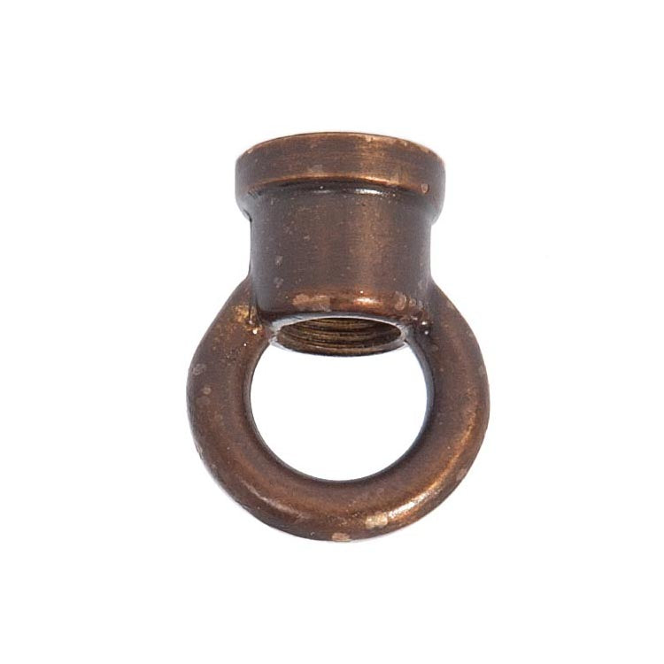 1-1/8" Tall Cast Brass Loop With Wire Way, 1/8F Tap, Antique Bronze 