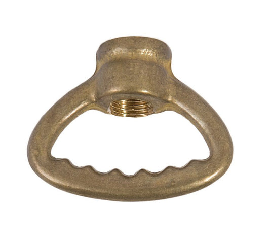 1-3/8" tall Cast Brass Hang Straight Loop with wire way, 1-3/4" diameter, tap 1/8F (3/8" diameter), unfinished