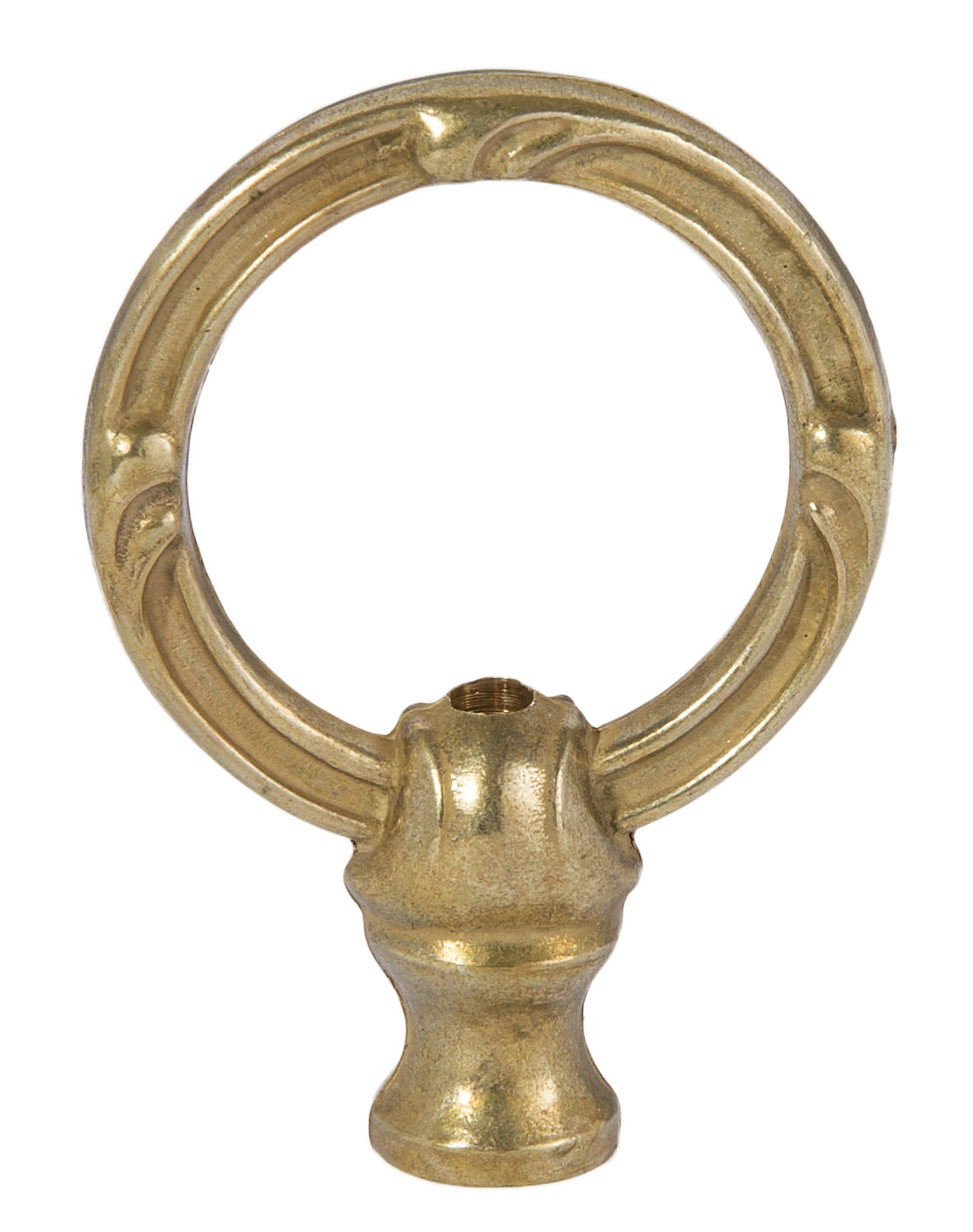 3-5/8" Tall x 2-5/8" wide Cast Brass Loop with wire way, tap 1/8F (3/8" diameter), unfinished