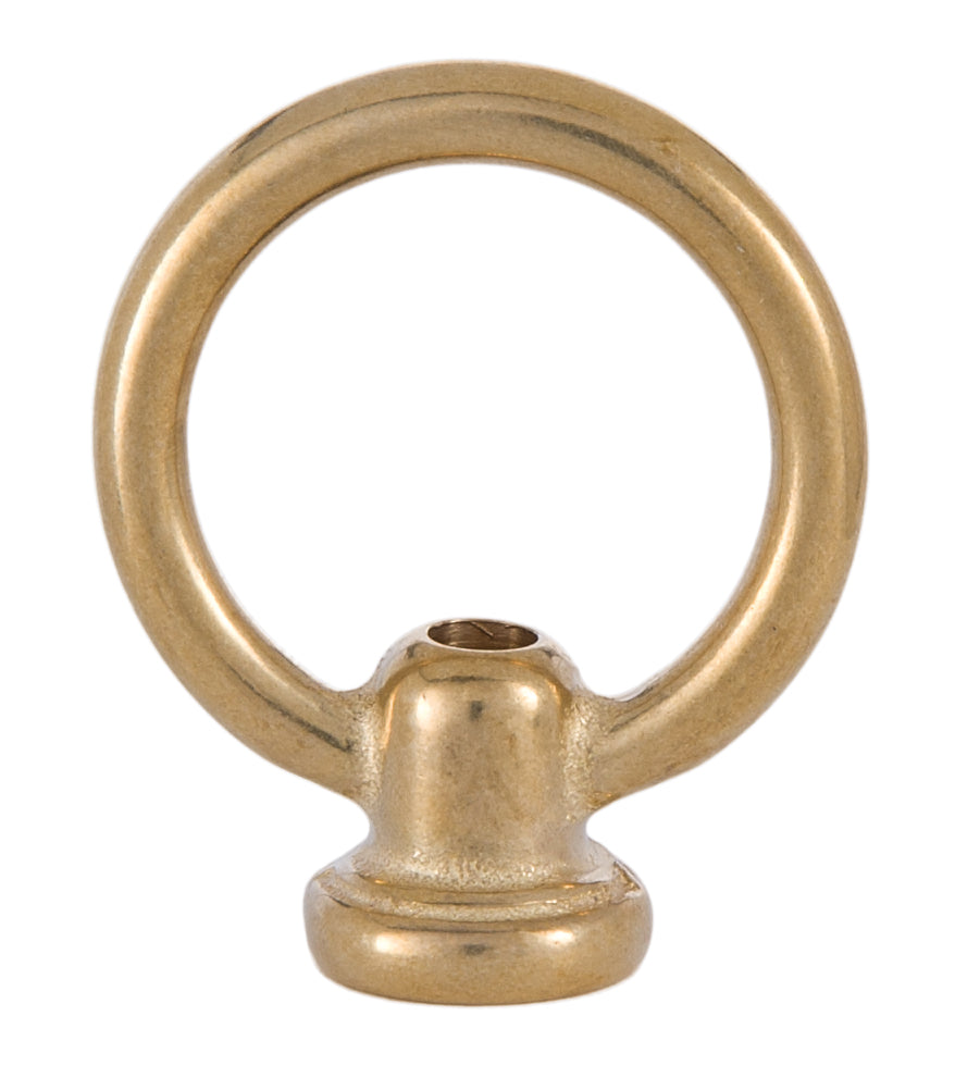 2-5/16" tall Cast Brass Loop with wire way, 2" diameter, tap 1/8F (3/8" diameter), unfinished