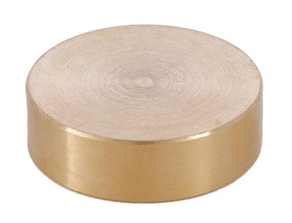 1-1/4" diameter x 3/8" tall Unfinished Brass Flat Cap, tap 1/8F