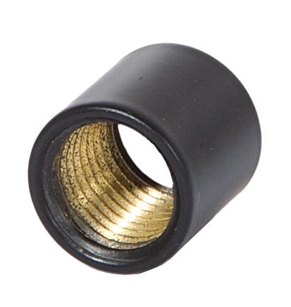 5/8" Tall Brass Lamp Coupling, 1/4F Tap, Satin Black