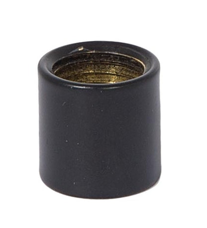 5/8" Tall Brass Lamp Coupling, 1/4F Tap, Satin Black