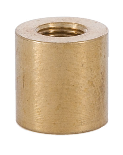 3/4 Inch Tall Unfinished Heavy Plain Brass Coupling, 1/8F