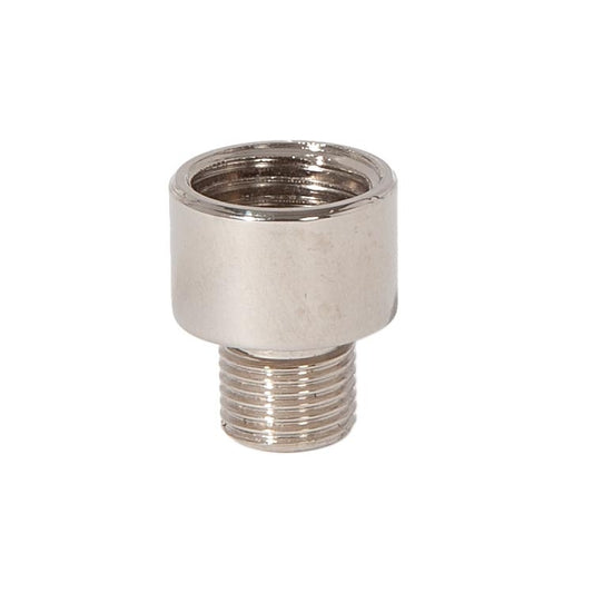 3/4 Inch Tall Polished Nickel Finish Straight Turned Brass Nozzle, Tap 1/4F x 1/8M