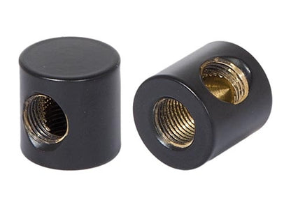 3/4 Inch Tall Satin Black Finish Brass 2-Way Brass Lamp Arm Back, Tap 1/8F