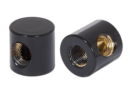 3/4 Inch Tall Gloss Black Finish Brass 2-Way Lamp Arm Back, 1/8F
