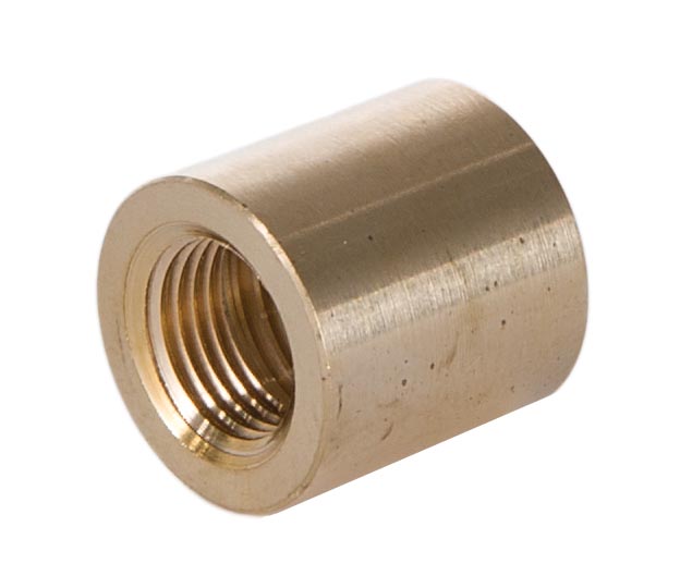 Brass Lamp Coupling, 5/8" Ht., 1/4F x 1/8F