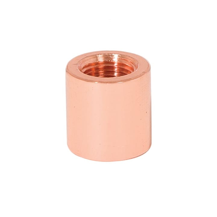 5/8 Inches Tall Brass Coupling, 1/8F, Polished Copper Finish