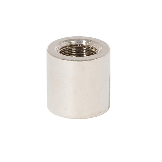 5/8 Inches Tall Brass Coupling, 1/8F, Polished Nickel Finish 