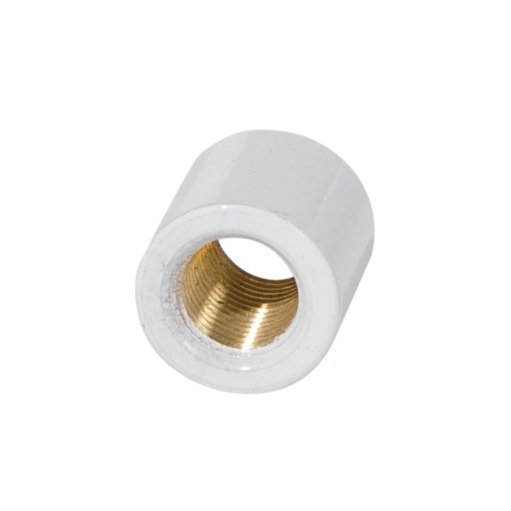 5/8 Inches Tall Brass Coupling, 1/8F, White Enamel Finish 