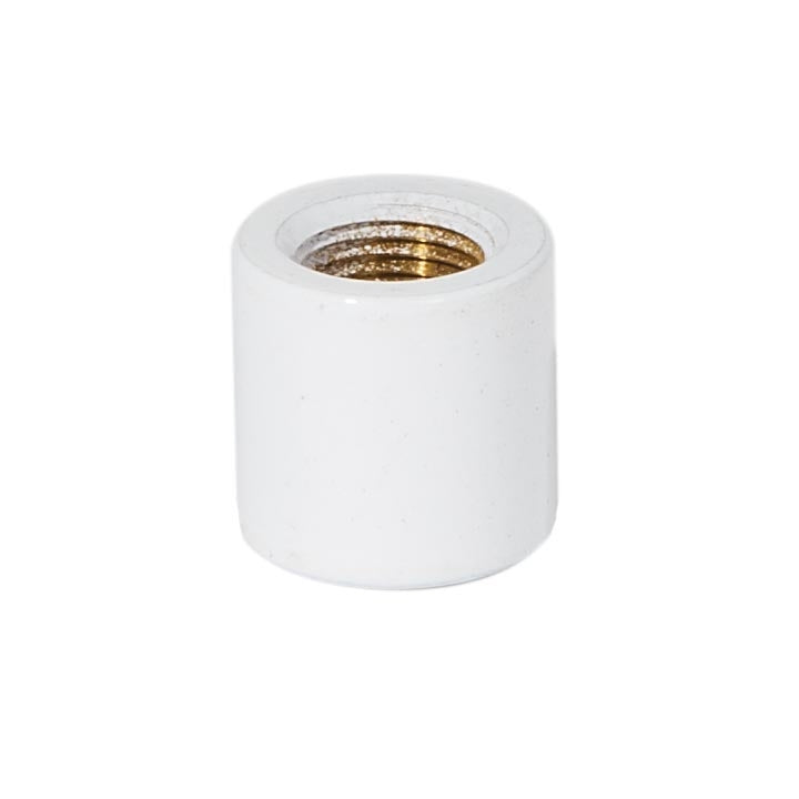 5/8 Inches Tall Brass Coupling, 1/8F, White Enamel Finish 