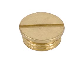 1/8M Slotted Plug or Cap, Unfinished Brass