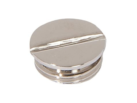 Polished Nickel Finish Slotted Brass Plug or Cap, Choice of Thread