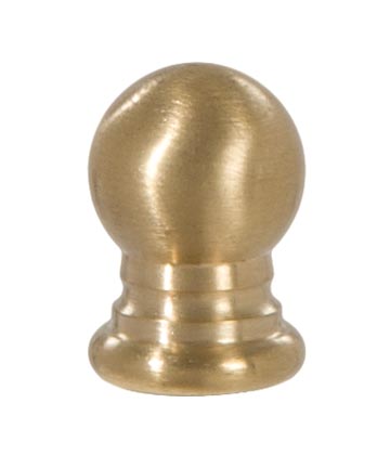 Ball Style Solid Brass Lamp Finial - Unfinished Brass, 1" ht.