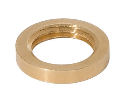3/4 Inch Outer Diameter Unfinished Smooth Edge Brass Locknut, 1/4F
