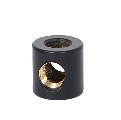 3/4 Inch Tall Satin Black Finish 4-Way Brass Arm Back, 1/8F Ta