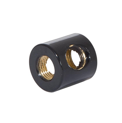 3/4 Inch Tall Glossy Black 4-Way Brass Arm Back, 1/8F Tap