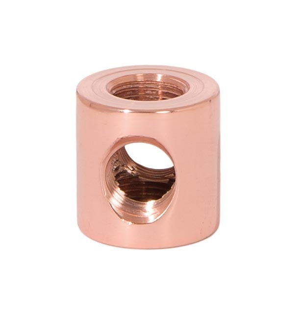 3/4 Inch Tall Polished Copper Finish 4-Way Brass Arm Back, 1/8F Tap
