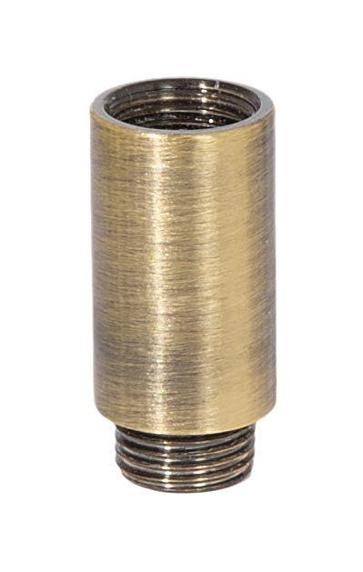1-1/16 Inch Tall Brass Antique Brass Finish Brass Lamp Nozzle, 1/8F x 1/8M Tap
