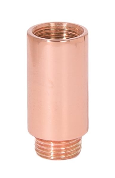 1-1/16 Inch Tall Brass Polished Copper Lamp Transition Coupling, 1/8F x 1/8M Tap