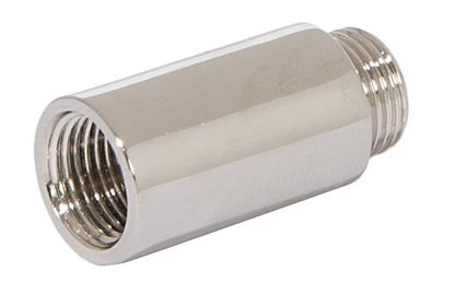 1-1/16 Inch Tall Brass Polished Nickel Lamp Transition Coupling, Tap 1/8F x 1/8M 