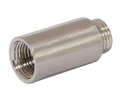 1-1/16 Inch Tall Satin Nickel Finish Brass Lamp Transition Coupling, 1/8F x 1/8M Tap