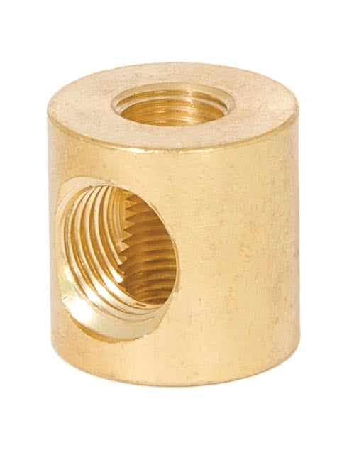 7/8 Inch Tall Unfinished 3-Way Brass Arm Back, 1/8F &1/4F Tap