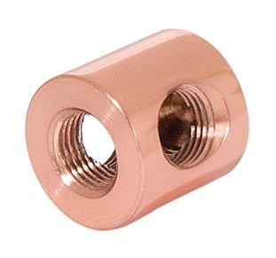 3/4 Inch Height Long 3-Way Polished Copper Finish Brass Arm Back, 1/8F Bottom and Sides