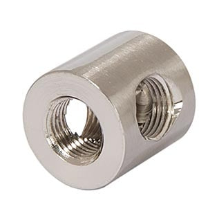 3/4 Inch Height Long 3-Way Glossy Black Finish Brass Arm Back, 1/8F Bottom and Sides