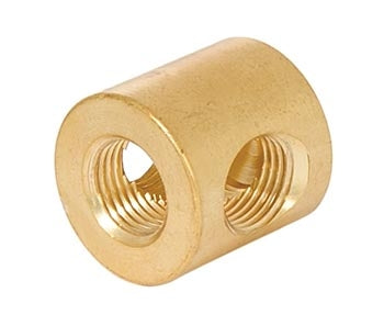 3/4 Inch Height Long 3-Way Unfinished Brass Arm Back, 1/8F Bottom and Sides