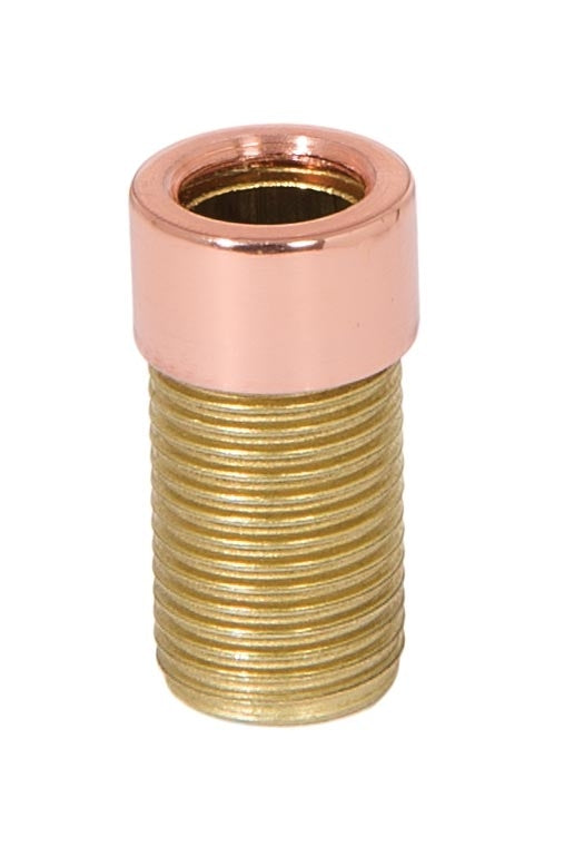 1/4 Inch Tall Polished Copper Finish Brass Open Top End Cap, 1/8F Tap