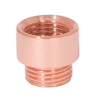 15/32 Inch Tall Short Brass Transition Coupling, 1/8FM, Polished Copper