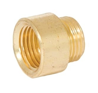 15/32 Inch Tall Unfinished Short Brass Transition Coupling, 1/8F x 1/8M