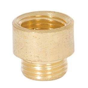 15/32 Inch Tall Unfinished Short Brass Transition Coupling, 1/8F x 1/8M