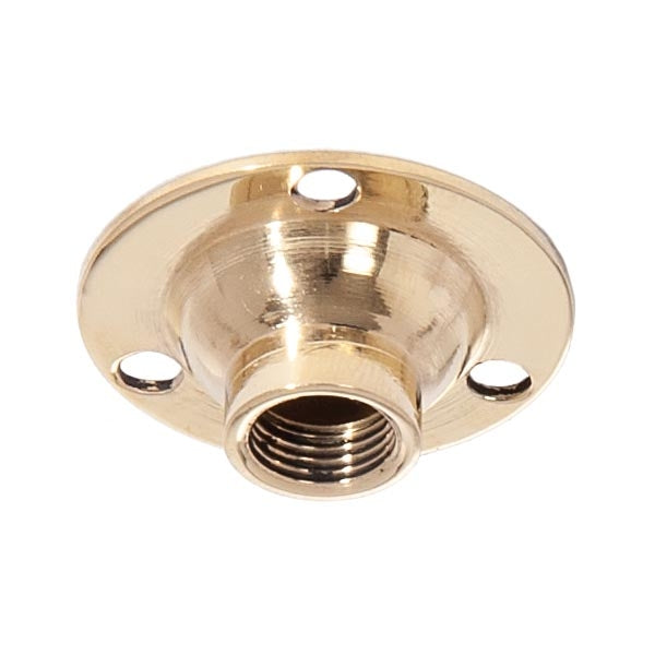 Small Polished and Lacquered Brass Flange, 11/4" Diameter, 1/8 F Tap 