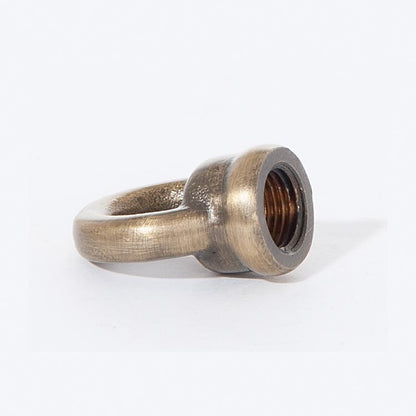1.062" Tall Cast Brass Loop With Wire Way, 1/8F Tap, Antique Brass 