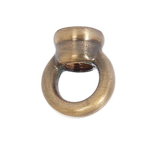 1.062" Tall Cast Brass Loop With Wire Way, 1/8F Tap, Antique Brass 