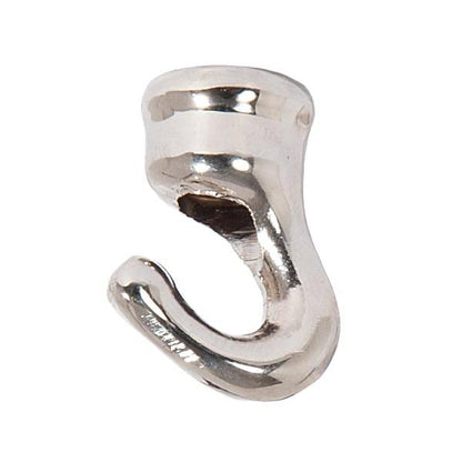 1-1/8" Tall Cast Brass Baby Hook with Wire Way, 1/8F Tap, Nickel Plated