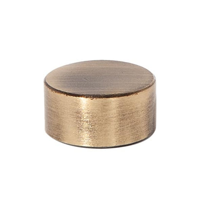 3/4" Diameter, 3/8" Tall Modern Brass Cap, Tap 1/8F, Antique Brass 
